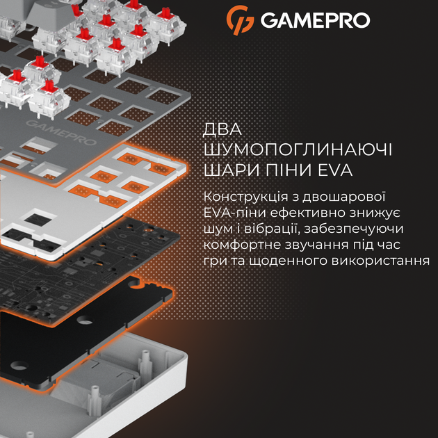 Клавіатура дротова GamePro Genesis Metallic MK110G Outemu Red Switch USB Gray (MK110G) - изображение 10