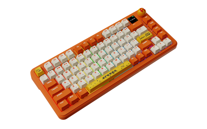 Беспроводная механическая клавиатура Ajazz AK820 MAX Avocado Switch Orange-White Theme-RGB--With Screen - Фото 3 Беспроводная механическая клавиатура Ajazz AK820 MAX Avocado Switch Orange-White Theme-RGB--With Screen - изображение 3