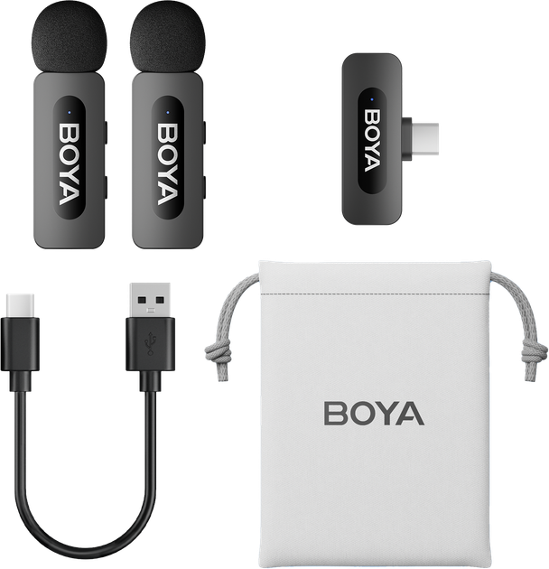 Беспроводной петличный микрофон BOYA BY-V20 Type-C Black - изображение 2
