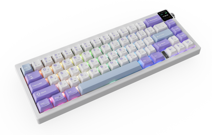 Бездротова механічна клавіатура Ajazz AK650 Flying Fish Switch - Purple (AK650-FF-PWB) - зображення 3