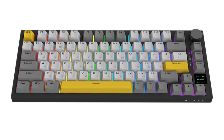 Беспроводная механическая клавиатура Ajazz AK820 PRO 75% Flying Fish Switch Black RGB (AK820PRO-FF-BGY) - изображение 5