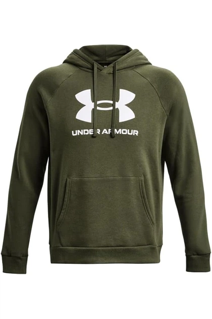 Чоловічий спортивний світшот Under Armour Fleece Logo з капюшоном кенгуру XS 1379758 390 (XS) - изображение 5