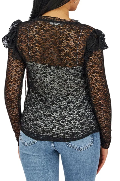 Жіноча мереживна блузка Mango Camiseta чорна M 57015946 99 (M) - изображение 3