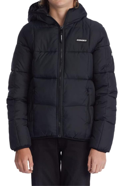 Молодіжна куртка Dc Shoes Square Up - Пуховик стьобаний Puffer стьобаний пуховик чорний 140 - Фото 1 Молодіжна куртка Dc Shoes Square Up - Пуховик стьобаний Puffer стьобаний пуховик чорний 140 - зображення 1