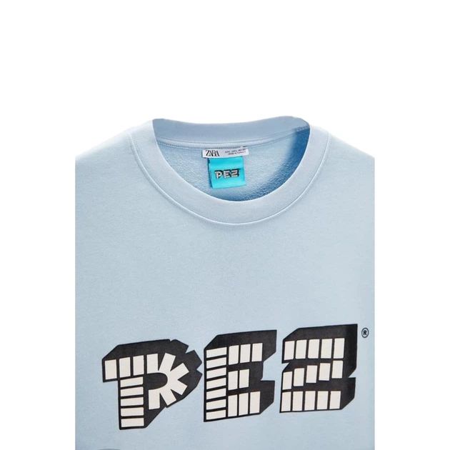 Чоловічий бавовняний світшот із синім принтом Zara M 0962/374/403 (M) - изображение 4
