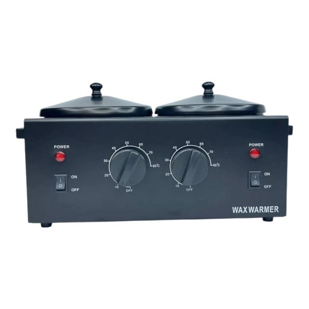 Воскоплав баночный двойной металлический Wax Warmer Double черный, 2 по 400 мл - изображение 2