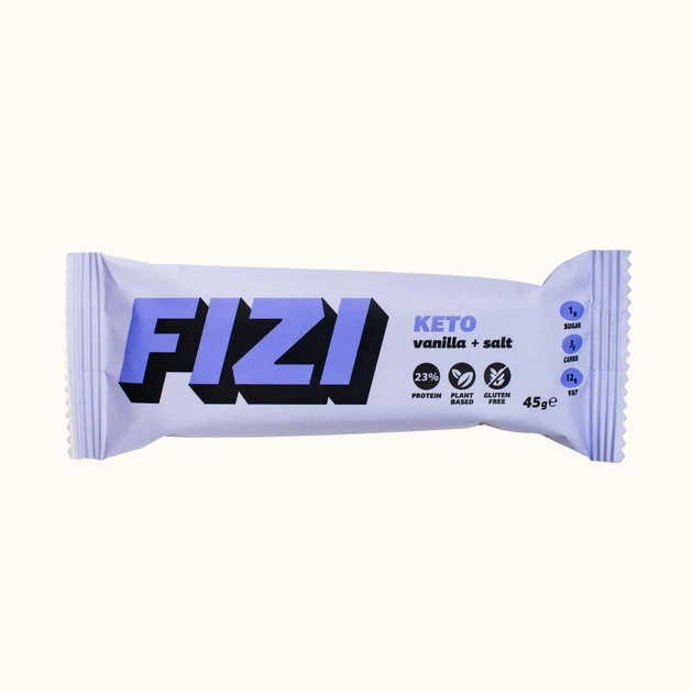 Батончик кето протеиновый FIZI Vanilla salt 45 г х 10 шт Веган (4820262540382) - изображение 2