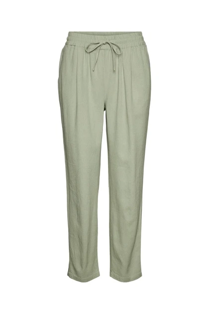 Жіночі вільні лляні штани Vero Moda Jesmilo Ankle вільні штани з льону XS 10260306 SAGE XS - зображення 2