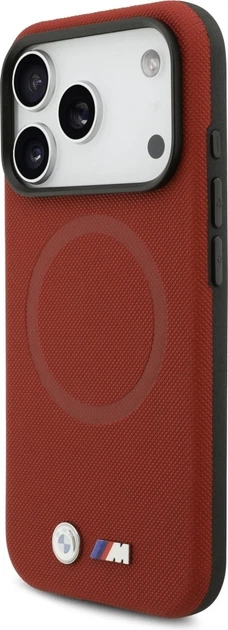 Etui plecki BMW M FW Logo Metal MagSafe do Apple iPhone 17 Pro Red (BMHMP17L25PFWSMR) - obraz 2