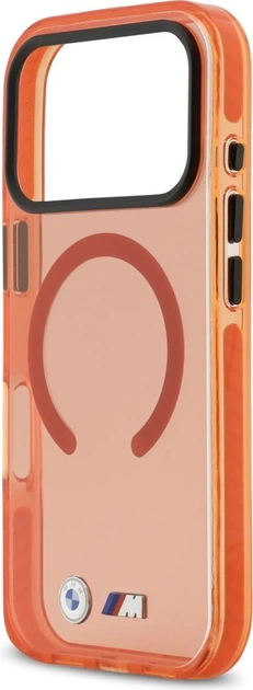 Etui plecki BMW M IML Shockproof Metal Logos MagSafe do Apple iPhone 17 Pro Orange (BMHMP17L25HSMLKO) - obraz 6