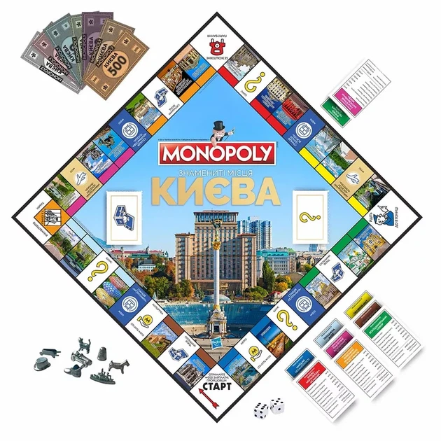 Гра настільна Monopoly Монополія Знамениті місця Києва (R015UA) - Фото 6 Гра настільна Monopoly Монополія Знамениті місця Києва (R015UA) - зображення 6