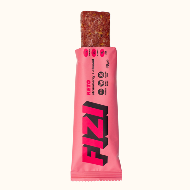 Протеиновый низкоуглеводный батончик FIZI Клубника-миндаль 45 г 10 шт (2514020310) - изображение 3
