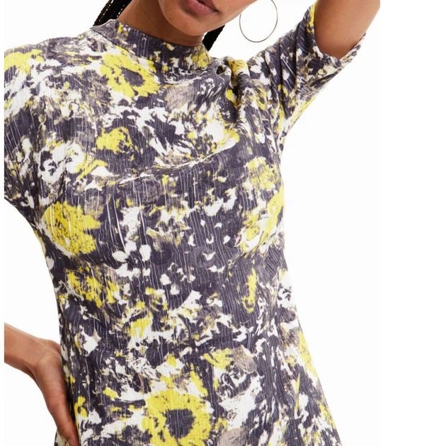 Жіноче міні-плаття Desigual Mineral сіро-жовтого кольору XL 22WWVW67/2000 (XL) - зображення 4