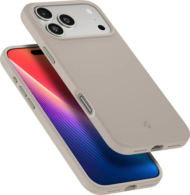 Etui plecki Spigen Silicone Fit MAG MagSafe do Apple iPhone 17 Pro Stone (ACS10337) - obraz 8