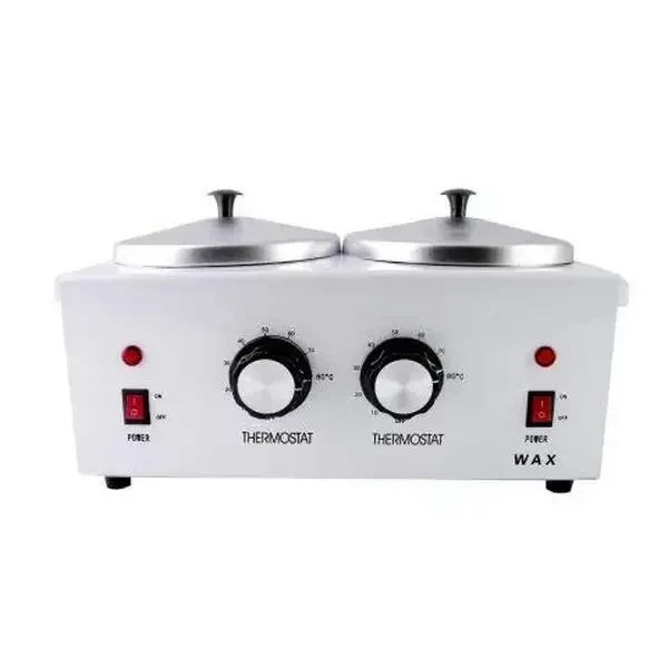 Воскоплав баночний подвійний металевий Wax Warmer Double білий, 2 по 400 мл - зображення 2
