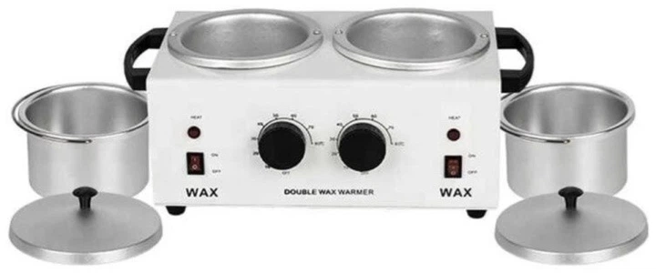 Воскоплав баночний подвійний металевий Wax Warmer Double білий, 2 по 400 мл - зображення 3