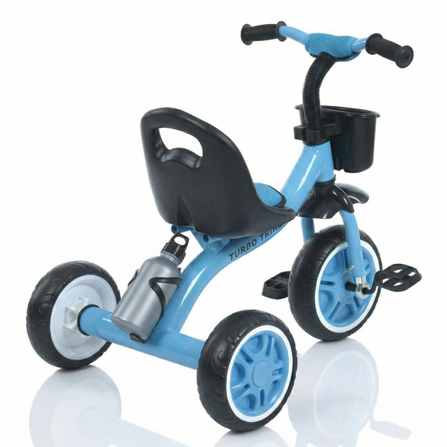 Дитячий триколісний велосипед TURBO TRIKE MT 3197-2, синій, з кошиком для іграшок та пляшечкою для води - зображення 4