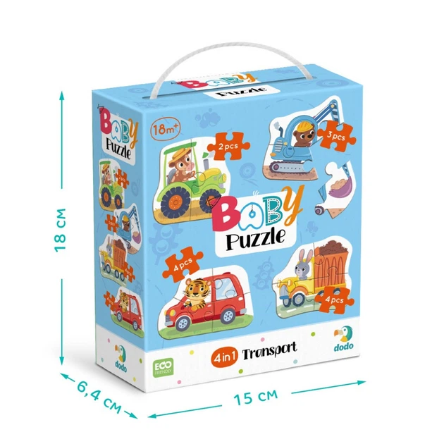 Детский пазл 4 в 1 "Baby puzzle. Транспорт" 300685 набор 4 в 1 - изображение 5