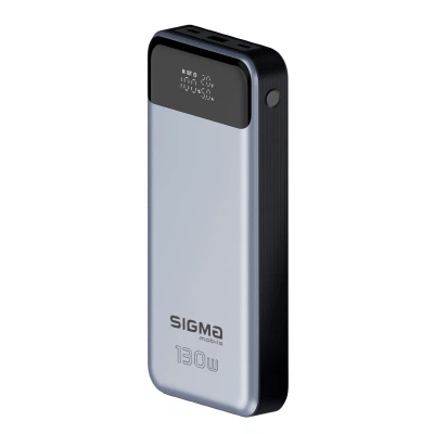 Батарея универсальная Sigma X-power SI30A7QLX 30000mAh, PD/130W, LED, cable 100w, silver (4827798479117) - изображение 4