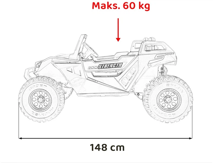 Samochód elektryczny dla dzieci Buggy Clash Strong 2-osobowy Czarny (5903864943634) - obraz 7