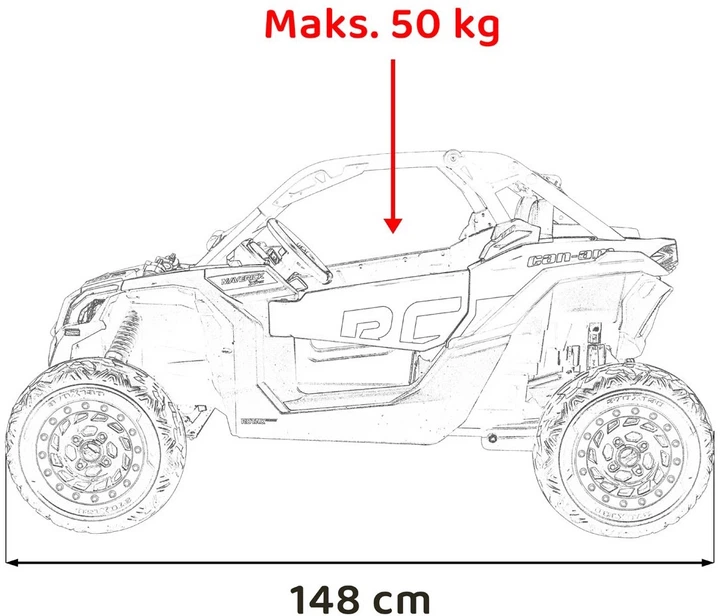 Samochód elektryczny dla dzieci Buggy Maverick Turbo RR 2-osobowy Niebiesko-szary (5903864960648) - obraz 7
