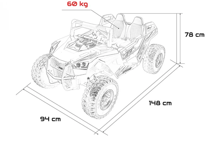 Samochód elektryczny dla dzieci Buggy RTR Monster Speed 2-osobowy Czarny (5903864978858) - obraz 6