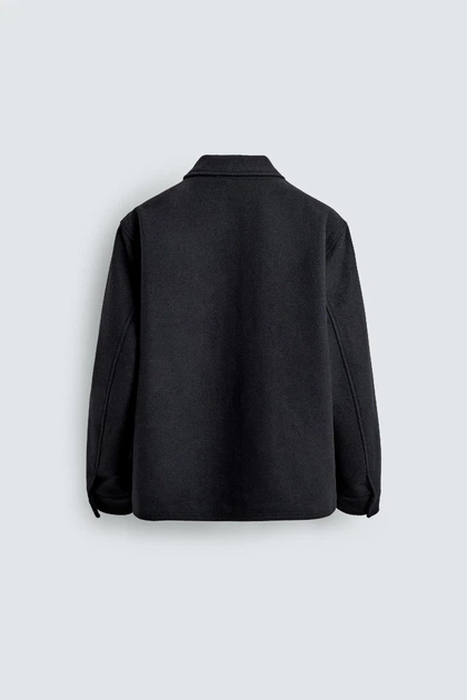Куртка з вовною Zara темно-синій 9621/140/401 XL - изображение 8