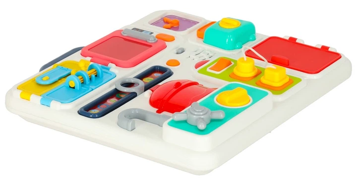 Сенсорна маніпуляційна дошка Ikonka Монтессорі Кухня Годинник Світло Звук (KX3202) (5903039765306) - зображення 3