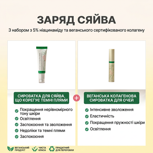 Набор для сияния и увлажнения кожи Axis-Y Glass Skin Duo Set (Glow Serum 50 мл + Eye Serum 10 мл) - изображение 2