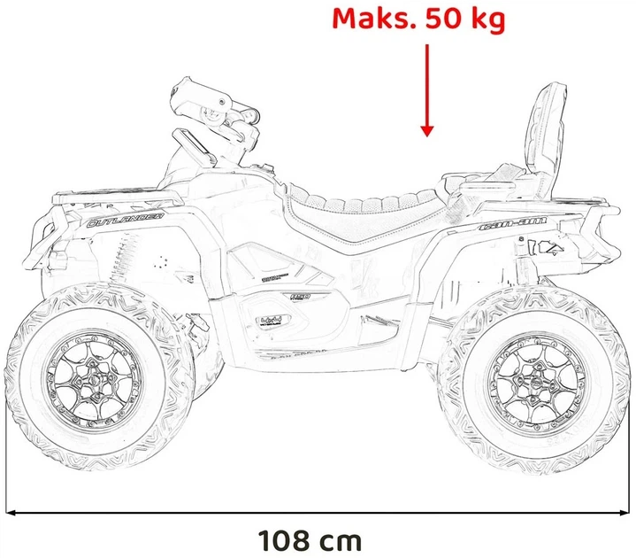 Samochód elektryczny dla dzieci Quad Can-Am Outlander ATV 1-osobowy Czarny (5903864982695) - obraz 8