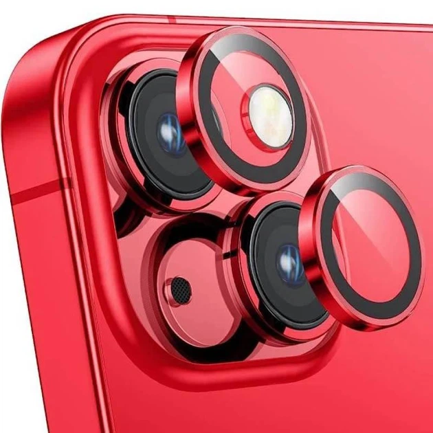 Захисне скло Metal Classic на камеру (в упак.) для Apple iPhone 14 / 14 Plus Червоний / Red - изображение 5