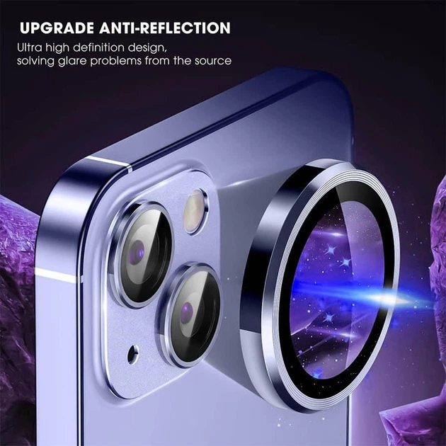 Захисне скло Metal Classic на камеру (в упак.) для Apple iPhone 14 / 14 Plus Блакитний / Light Blue - Фото 3 Захисне скло Metal Classic на камеру (в упак.) для Apple iPhone 14 / 14 Plus Блакитний / Light Blue - зображення 3