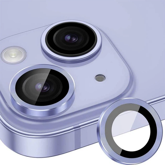 Захисне скло Metal Classic на камеру (в упак.) для Apple iPhone 14 / 14 Plus Блакитний / Light Blue - Фото 6 Захисне скло Metal Classic на камеру (в упак.) для Apple iPhone 14 / 14 Plus Блакитний / Light Blue - зображення 6