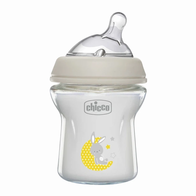 Пляшечка скло Chicco Natural Feeling NEW, 150 мл, 0м+ - Фото 1 Пляшечка скло Chicco Natural Feeling NEW, 150 мл, 0м+ - зображення 1