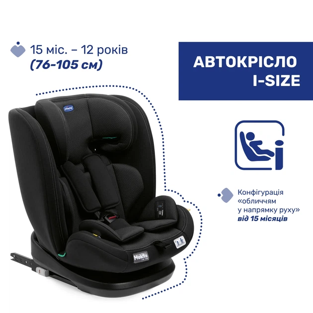 Автокресло Chicco Mokita i-Size, группа 1/2/3, Черный - изображение 3