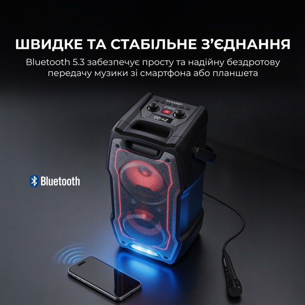 Портативная колонка Sharp PS-931 XParty Sing Party - изображение 4