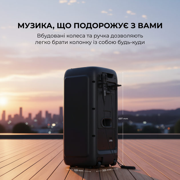 Портативна колонка Sharp Party Speaker PS-949 Black - зображення 8