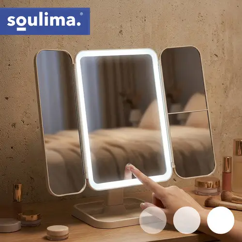 Дзеркало для макіяжу Soulima 26952 LED 4в1 голлівудське косметичне дзеркало зі збільшенням та акумулятором