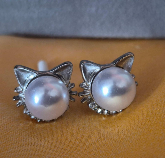 Сережки біжутерія Цвяшки Кіцюні 1.4 см Fashion Jewelry Сріблясті - зображення 3