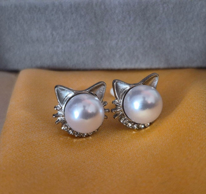 Сережки біжутерія Цвяшки Кіцюні 1.4 см Fashion Jewelry Сріблясті - зображення 7