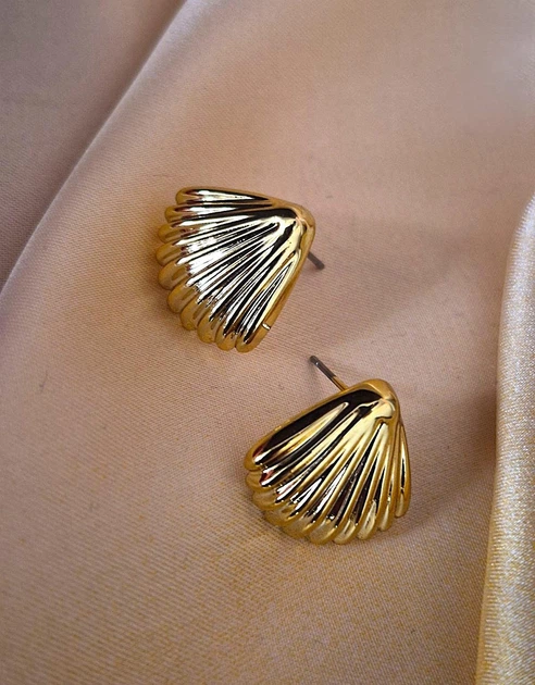 Женские сережки "Морские ракушки" 1.8см jewelry Золотистые - изображение 5