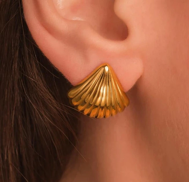 Женские сережки "Морские ракушки" 1.8см jewelry Золотистые - изображение 7