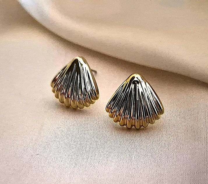 Женские сережки "Морские ракушки" 1.8см jewelry Золотистые - изображение 9