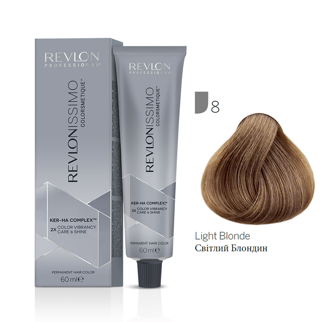 Краска для волос 8 Светлый блонд Revlon Professional Revlonissimo Colorsmetique 60 мл - Фото 1 Краска для волос 8 Светлый блонд Revlon Professional Revlonissimo Colorsmetique 60 мл - изображение 1