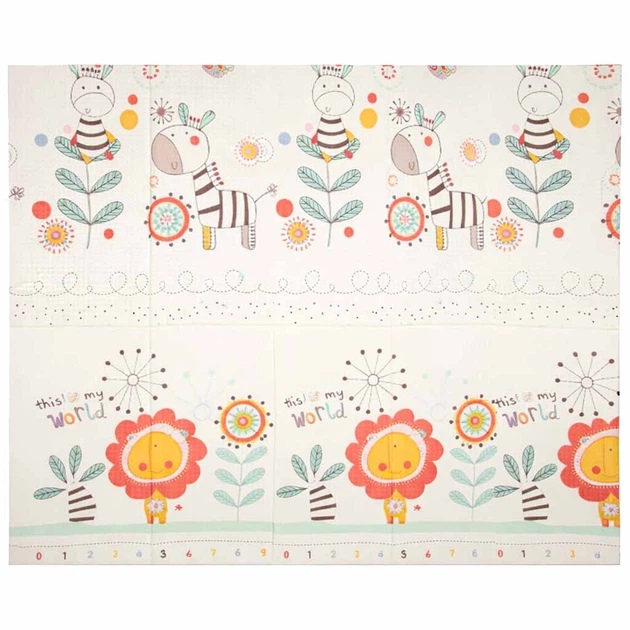 Mata piankowa edukacyjna Ikonka składana 180x200 cm Zwierzęta, wzór (5903039771369) - obraz 4