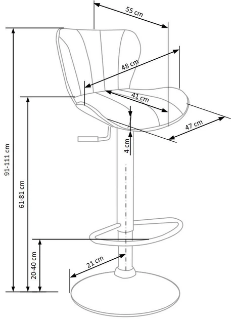 Hoker barowy Halmar H69 hoker Czarny (5905248114562) - obraz 7