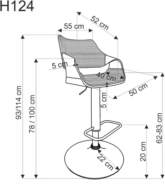Hoker barowy Halmar H124 Czarny (5905248131200) - obraz 8