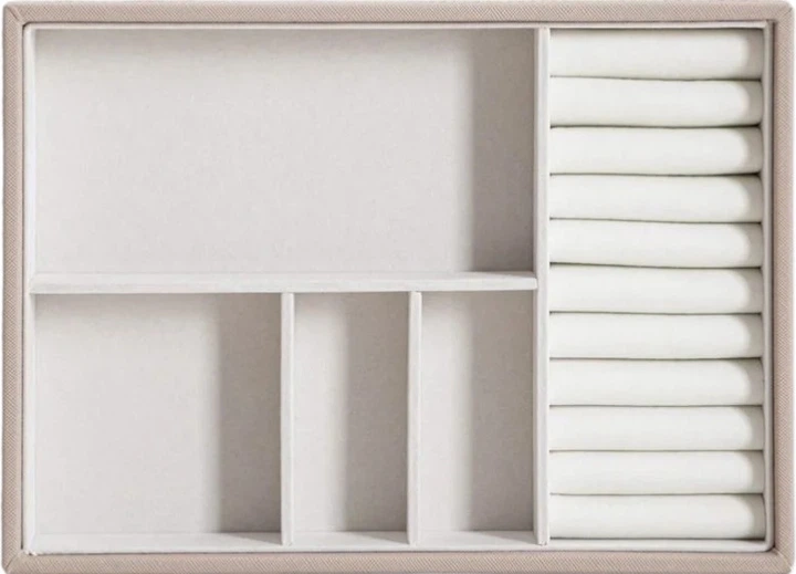 Шкатулка для прикрас Homla Ammra трирівнева бежева 25,3x18,2x11,4 см (5906496765704) - зображення 3