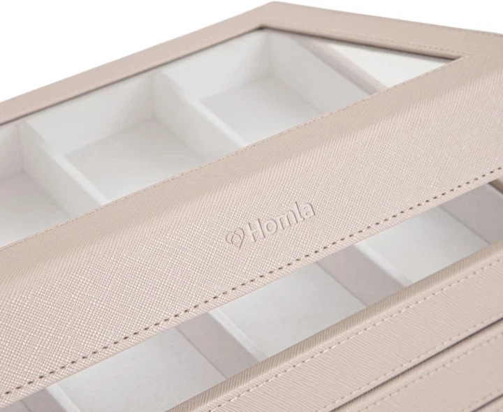 Шкатулка для прикрас Homla Ammra трирівнева бежева 25,3x18,2x11,4 см (5906496765704) - зображення 4