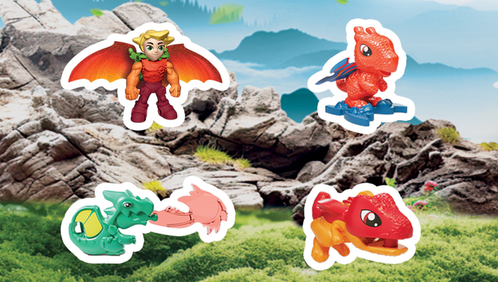 Набір Шоколадне Яйце 4шт Kinder Joy Dragon Adventures Applaydu 20g - Фото 3 Набір Шоколадне Яйце 4шт Kinder Joy Dragon Adventures Applaydu 20g - зображення 3